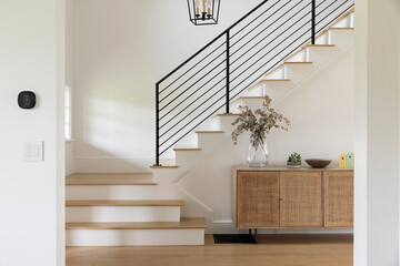 Foyer of Modern home  with stairsway