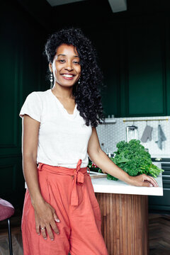 Healthy Eating Black Woman Portrait 