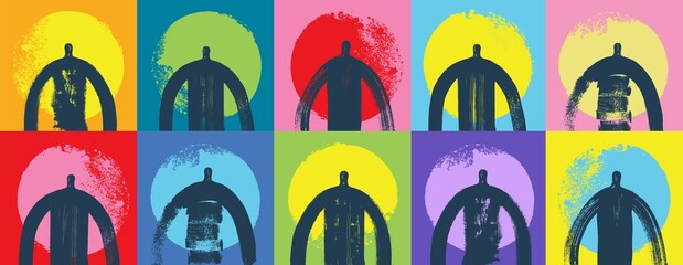 Different People Stylized Illustration