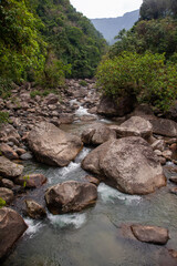 A valley view from the high point near living root bridges of Meghalaya, India.