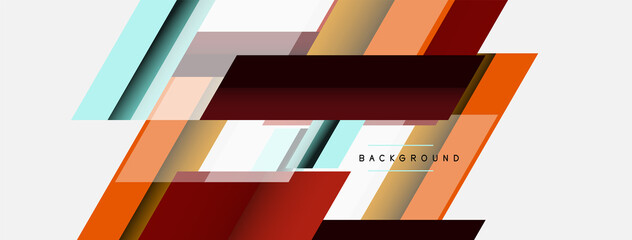 Vector background. Abstract overlapping color lines design with shadow effects. Illustration for wallpaper banner background or landing page