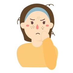 Obraz premium beauty skin care acne woman illustration