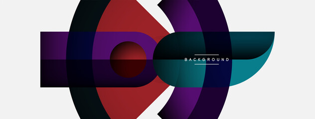 Trendy shapes, color minimal design composition, lines and shadows for wallpaper banner background or landing page