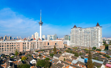 Urban environment of TV Tower in Nantong City, Jiangsu Province