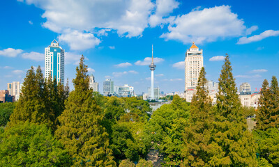 Urban environment of TV Tower in Nantong City, Jiangsu Province