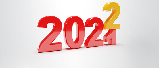 Happy New Year Background. Start to 2022. 3D illustration
