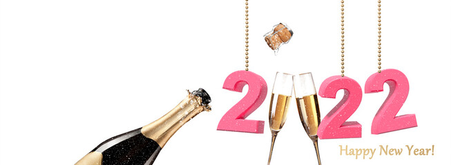 Happy New Year Background. Start to 2022. 3D illustration