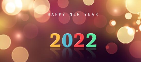 Happy New Year Background. Start to 2022. 3D illustration