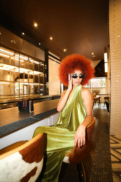 Vintage Bar with Black Woman