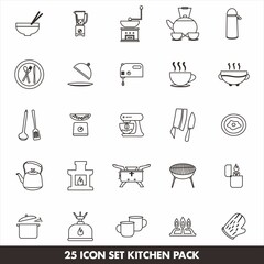 kitchen icons set vector editable 