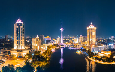 Night view of TV Tower in Nantong City, Jiangsu Province