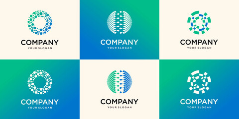 globe logo stylized creative design template