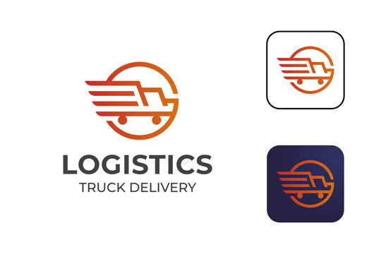 simple modern truck shipment logo design for logistics delivery symbol icon design