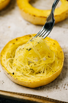Stringing Spaghetti Squash