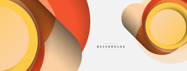 Vector round shapes circles minimal geometric background. Vector illustration for wallpaper banner background or landing page