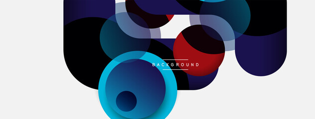 Vector round shapes circles minimal geometric background. Vector illustration for wallpaper banner background or landing page
