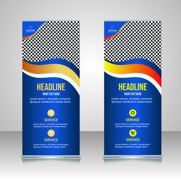 Retractable Banner Design Template Vector File