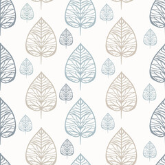 Seamless background with leaves of gentle color. Pattern for different types of printing, textiles.
