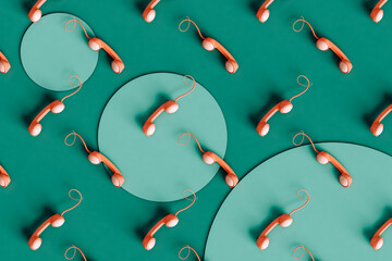a pattern of a Retro telephone receiver.