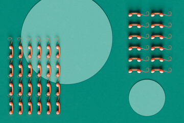 Landline telephone handset with copy space