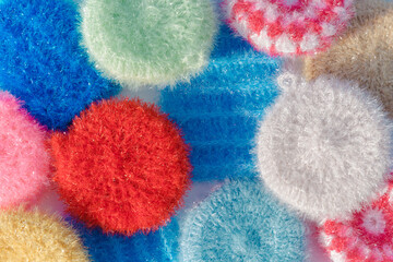 Colorful scrubber close-up.