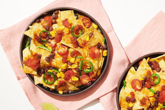 Closeup View of Tasty Vegetarian Nachos 