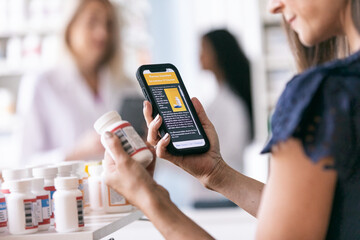 RX: Woman Checks Medicine Information Online