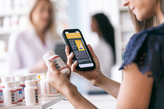 RX: Woman Checks Medicine Information Online