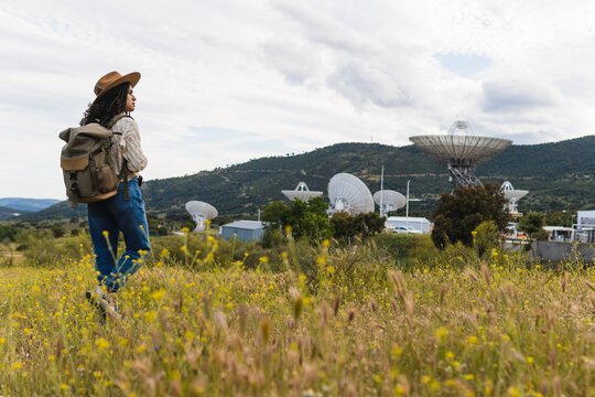 Woman in Madrid NASA Station.