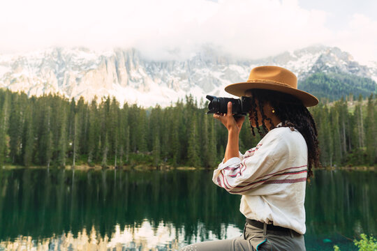 Photographer in a lake