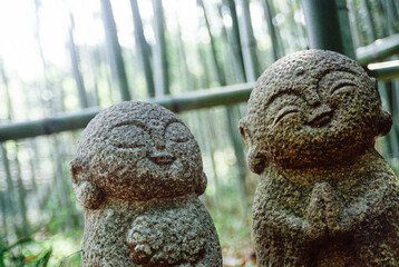 Close Up Smiling Buddhist Statues