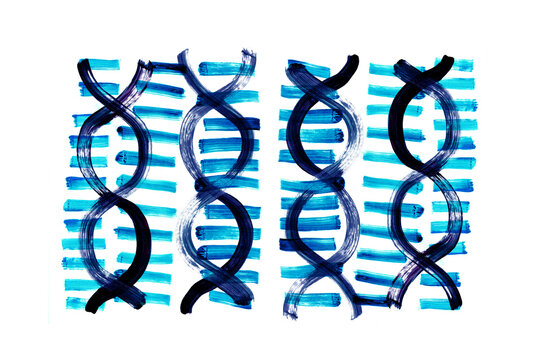 Abstract Blue DNA Helix Strand