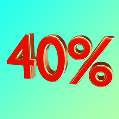 3D Render 40 Percentage 