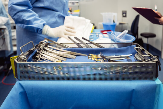 Surgical instruments set up for an operation