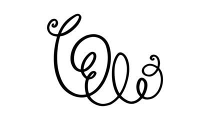 Squiggle and swirl line. Hand drawn calligraphic swirl. Vector illustration in doodle style