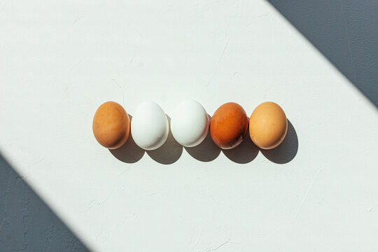 Still life of farm eggs