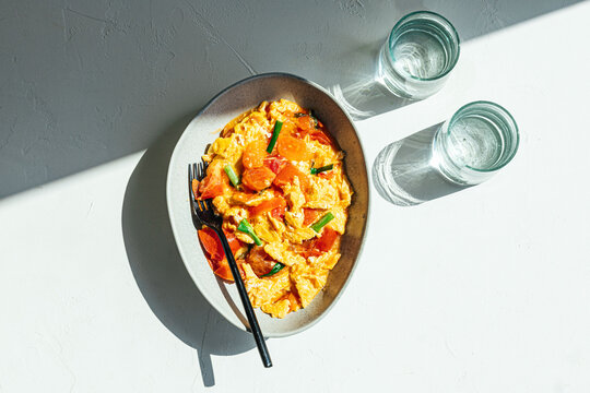 Tomato egg stir-fry dish