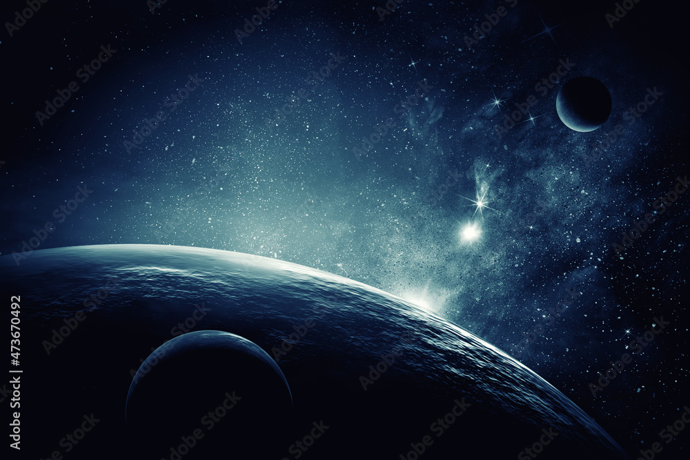 Poster Image of outer space. . Mixed media