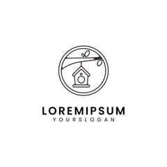 bird house logo vector design