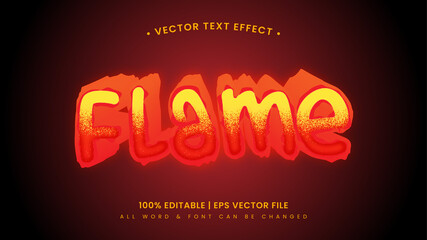 Flame 3d text style effect. Editable illustrator text style.