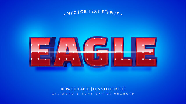 Eagle american flag 3d text style effect. Editable illustrator text style. - Powered by Adobe