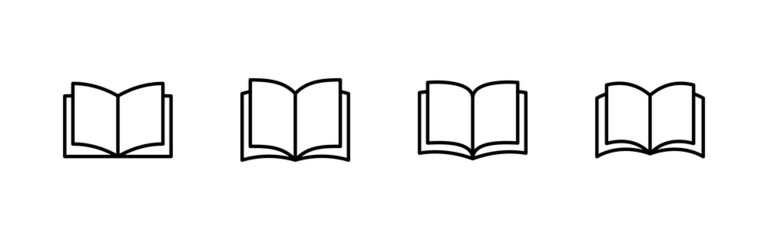 Book icons set. open book sign and symbol. ebook icon