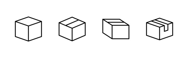 Box icons set. box sign and symbol, parcel, package