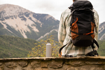 Backpacker in the mountains