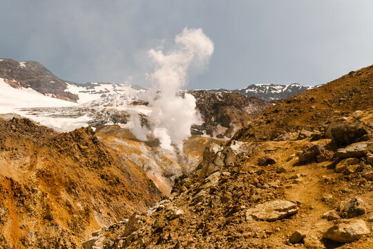Volcano With Smoking Fumaroles