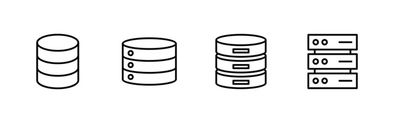 Database icons set. database sign and symbol
