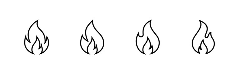Fire icons set. fire sign and symbol