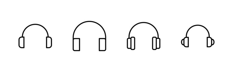 Headphone icons set. Headset sign and symbol