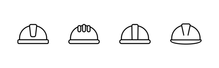 Helmet icons set. Motorcycle helmet sign and symbol. Construction helmet icon. Safety helmet