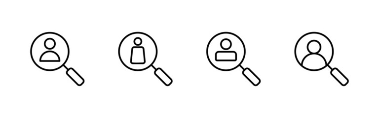 Hiring icons set. Search job vacancy sign and symbol. Human resources concept. Recruitment